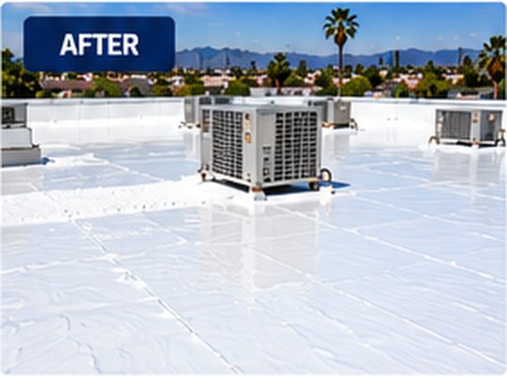 The same Gardena roof after silicone coating