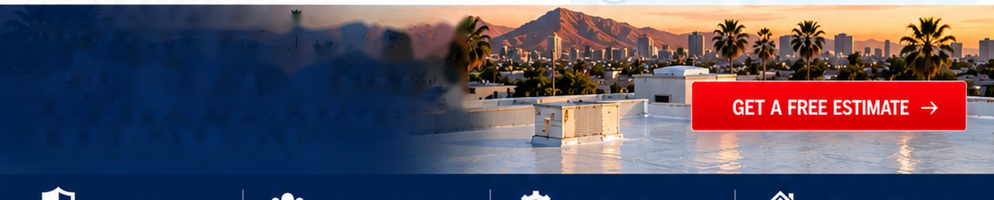 Freshly coated white roof at sunset with the Gardena skyline behind