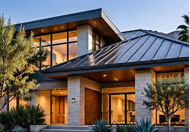 Modern home with a standing seam metal roof &mdash; Metal Roofing Los Angeles