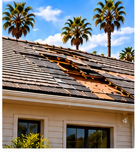 Storm-damaged shingles on a Fallbrook roof &mdash; roof repair Fallbrook