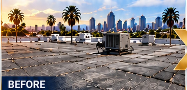 Weathered flat roof before torch down — Castro Roofing