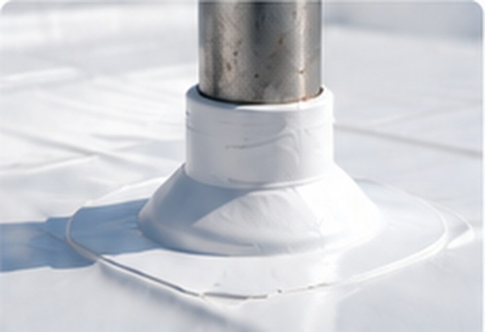 TPO flashing around a roof penetration &mdash; TPO Roofing Los Angeles